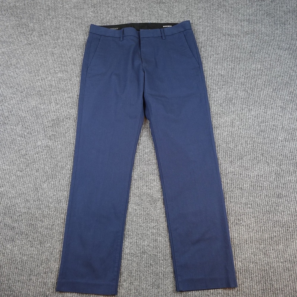 Bonobos Thursday Pants Mens 32x30 Blue Slim Fit Stretch Chino Dress Casual